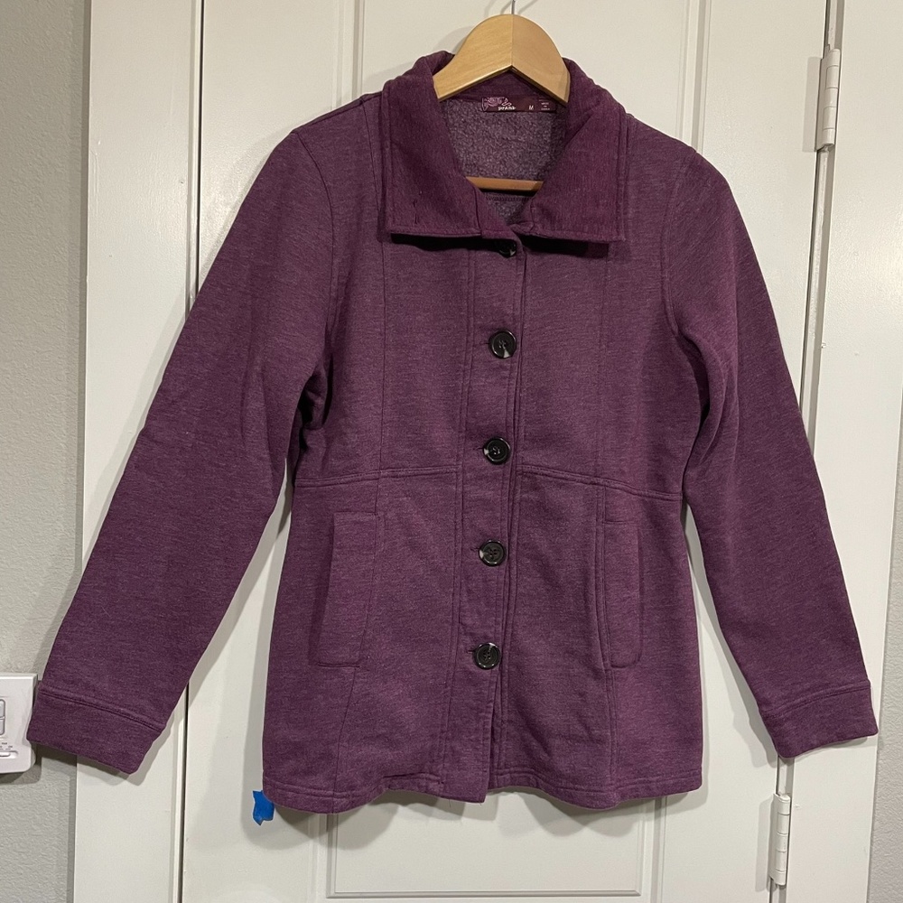 PrAna Catrina Activewear Jacket Black Plum